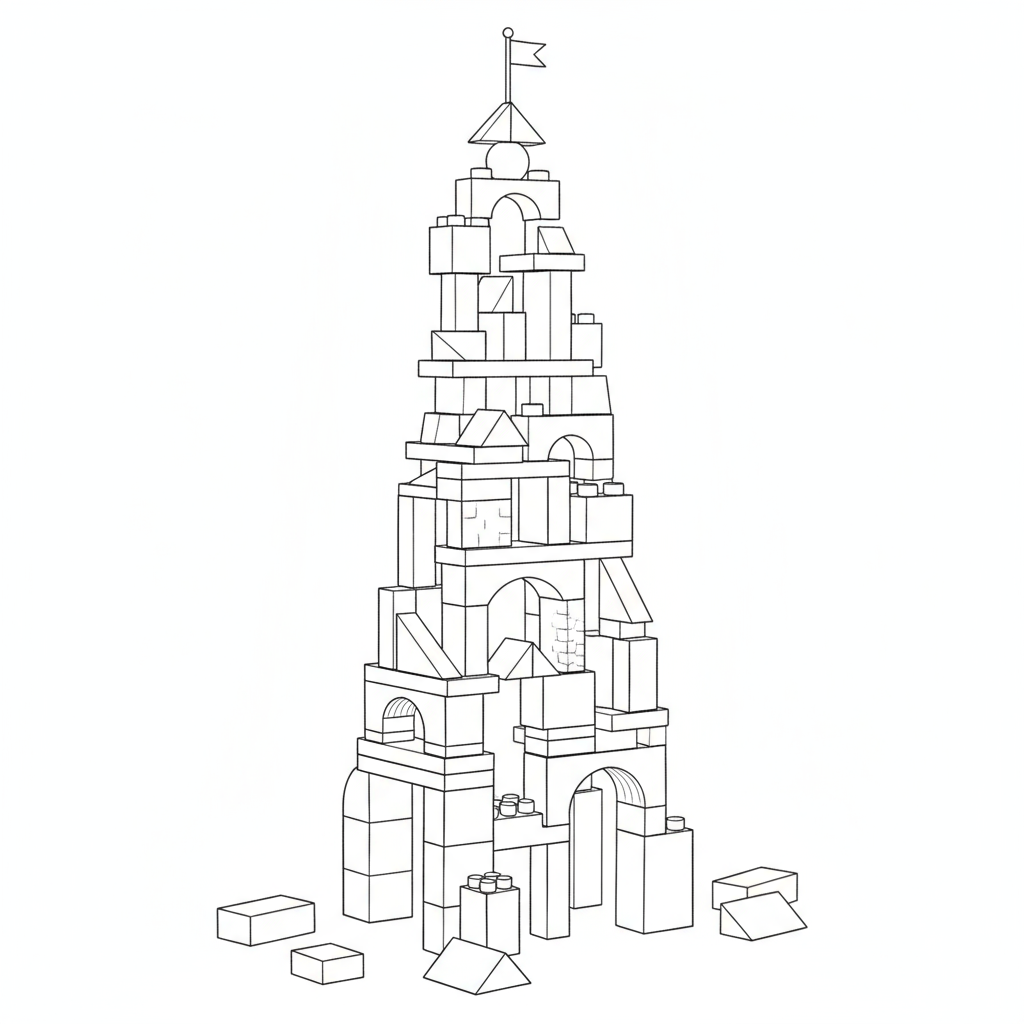 A render of three white cylindrical columns, against a warm creme background